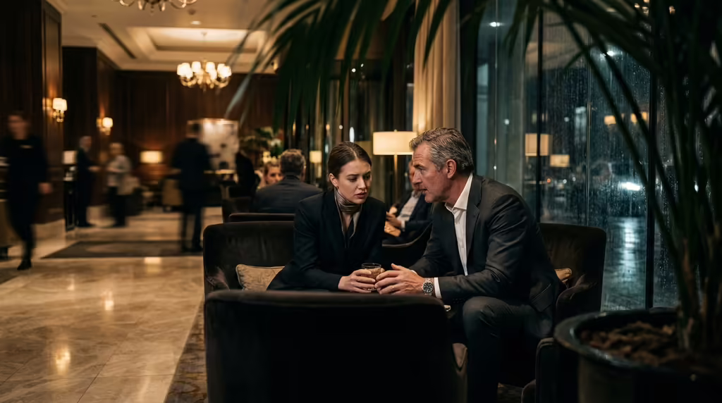 Encuentro en hotel — referencia visual del tipo de operativo que define el precio del servicio